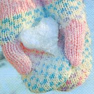 Servietten - Handschuhe mit Schnee