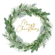 Servietten - Merry Christmas im Kranz