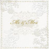 Napkins embossed - Mr. & Mrs. gold