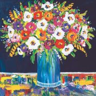 Napkins Portchie  - Mixed Flowers in a blue Vase