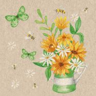 Servietten - Bienen und Blüten - 100% Recycling