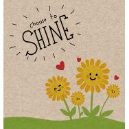 Recyclingservietten mit gemalten Sonnenblumen und dem Aufdruck Choose to Shine.