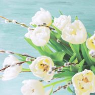 Servietten - Weiße Tulpen