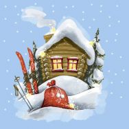 Servietten - Winterhütte