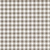Cocktailservietten kariert taupe - Vichy