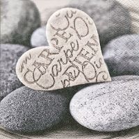 Servietten - Herz auf Steinen
