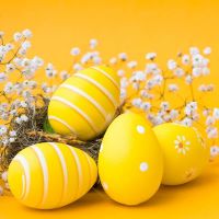 Servietten - Eier und Blumen