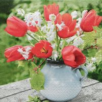 Servietten - Rote Tulpen