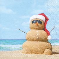 Servietten - Sand-Schneemann