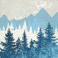 Servietten - Waldsilhouette blau