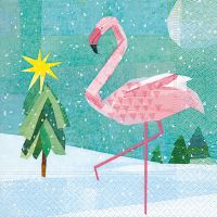 Servietten - Winter Flamingo