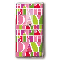 Taschentücher - Happy Birthday rosa