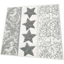 Servietten - Sternenmuster silber - 3