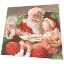 Cocktailservietten - Kind und Weihnachtsmann - 3