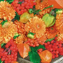 Cocktail napkins - Flowers and fruits