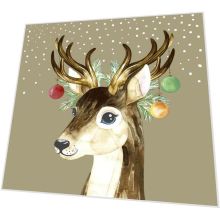 Cocktailservietten - Hirsch mit Weihnachtskugeln - 3
