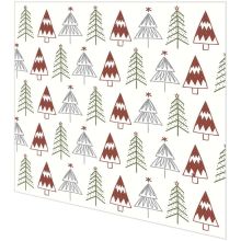 Cocktail napkins - Fun trees Red
