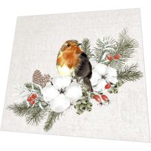 Cocktailservietten - Rotkelchen auf Zweig - 3