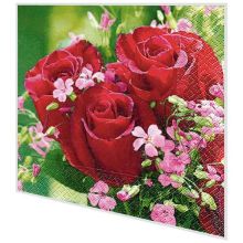 Servietten - Rosen im Strauß - 2