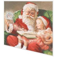 Servietten - Kind und Weihnachtsmann - 2