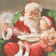 Servietten - Kind und Weihnachtsmann