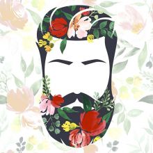 Servietten - Blumen im Bart