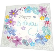Napkins - Birthday flowers