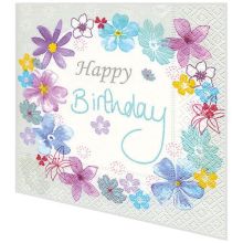 Napkins - Birthday flowers