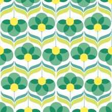 Napkins - Geo Flowers Green