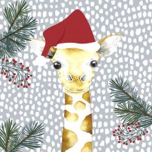 Servietten - Giraffen-Weihnachtsmann