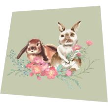 Servietten - Hasen mit Blumen - 3
