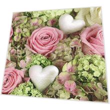 Servietten - Herzen und Rosen - 3