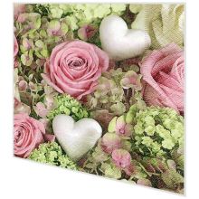 Servietten - Herzen und Rosen - 2