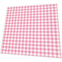 Servietten kariert rosa - New Vichy - 3