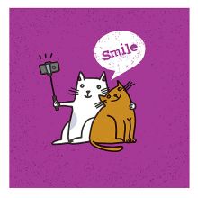 Servietten - Katzen machen Selfie