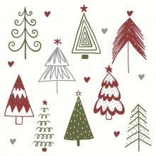 Napkins - Fun trees red