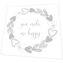Servietten mit Prägung - You make me happy silber - 3