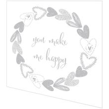 Servietten mit Prägung - You make me happy silber - 2