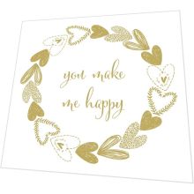 Servietten mit Prägung - You make me happy gold - 3