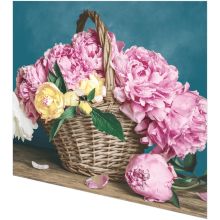 Servietten - Pfingstrosenkorb - 2