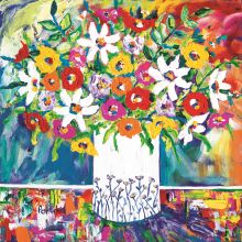 Servietten Portchie - Blumen in einer weißen Vase - 1