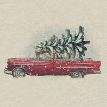Servietten - Baum im Auto - 100% Recycling