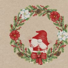 Servietten - Santa im Kranz - 100% Recycling - 1