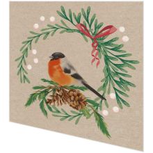 Servietten - Vogel im Zweig - 100% Recycling - 2