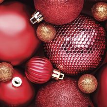 Servietten - Rote Weihnachtskugeln - 1