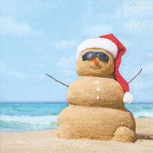 Servietten - Sand-Schneemann