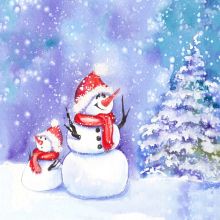 Servietten - Schneemann-Freunde - 1
