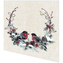Napkins - Birds in wreath