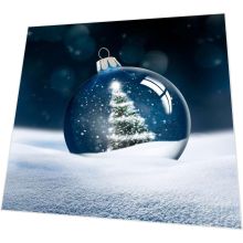 Servietten - Weihnachtskugel im Schnee - 3