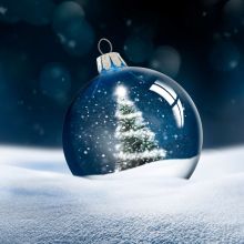 Servietten - Weihnachtskugel im Schnee - 1